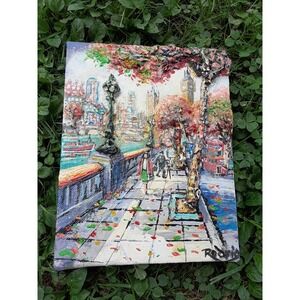 Rodrig Original 3D Impasto Oil Painting London Cityscape Big Ben 1990s